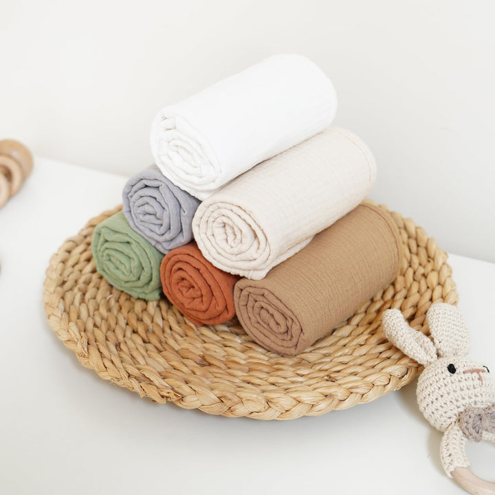 Konssy 6 Pack Large Muslin Baby Burp Cloths and Burp Rags Set for Newborn 100% Cotton, Super Soft & Absorbent, Shrink Resistant, Easy to Wash & Dry, Suitable for Unisex Boys & Girls