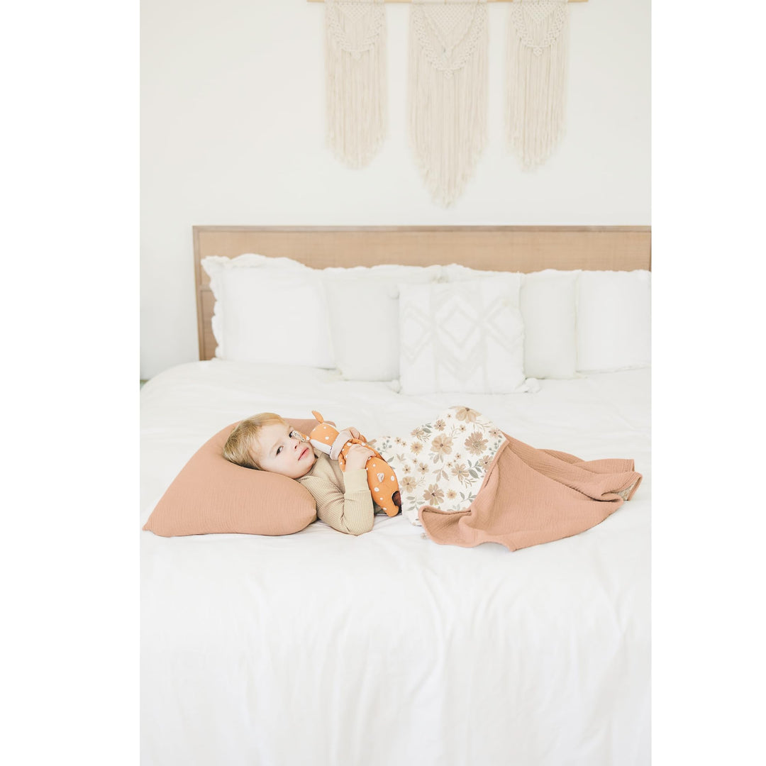 Konssy 100% Cotton Muslin Baby Blanket for Girls Boys, 40"x36" Soft & Lightweight, 4-Layer Muslin, for Receiving, Swaddling, Crib, Stroller & Nursery, Newborn to Toddler