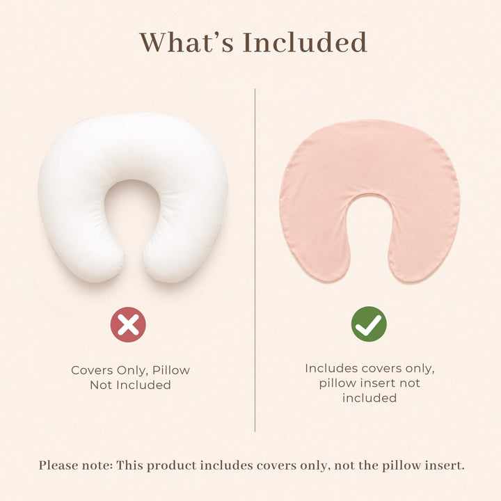 Konssy 2 Pack Nursing Pillow Covers, Soft Stretchy Cover for Breastfeeding Covers Only, Milk Silk Fabric, Breathable & Machine Washable, Slipcovers for Newborn Baby Boy Girl,