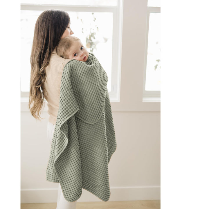 Konssy Waffle Baby Blanket for Boys & Girls, Soft Newborn Swaddle Blanket Waffle Knit, Cozy Crib Blanket Neutral for Nursery, Stroller & Toddler Bed, Machine Washable, 41" x 37"