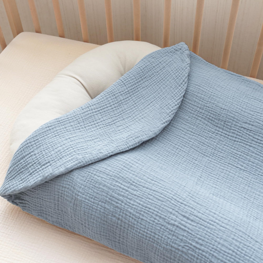 Konssy 2 Pack Muslin Baby Lounger Covers, Covers Only, 30.7" x 20" 100% Cotton, Soft & Breathable, Baby Nest Slipcover, Envelope Closure, Pre-Washed for Lasting Fit