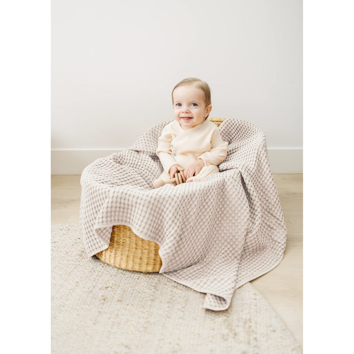 Konssy Waffle Baby Blanket for Boys & Girls, Soft Newborn Swaddle Blanket Waffle Knit, Cozy Crib Blanket Neutral for Nursery, Stroller & Toddler Bed, Machine Washable, 47" x 33"