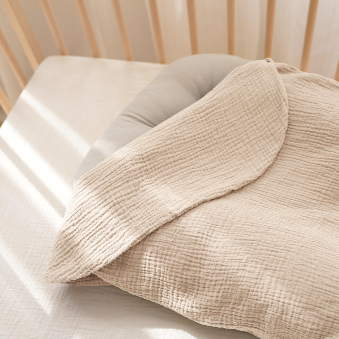 Konssy 2 Pack Muslin Baby Lounger Covers, Covers Only, 30.7" x 20" 100% Cotton, Soft & Breathable, Baby Nest Slipcover, Envelope Closure, Pre-Washed for Lasting Fit