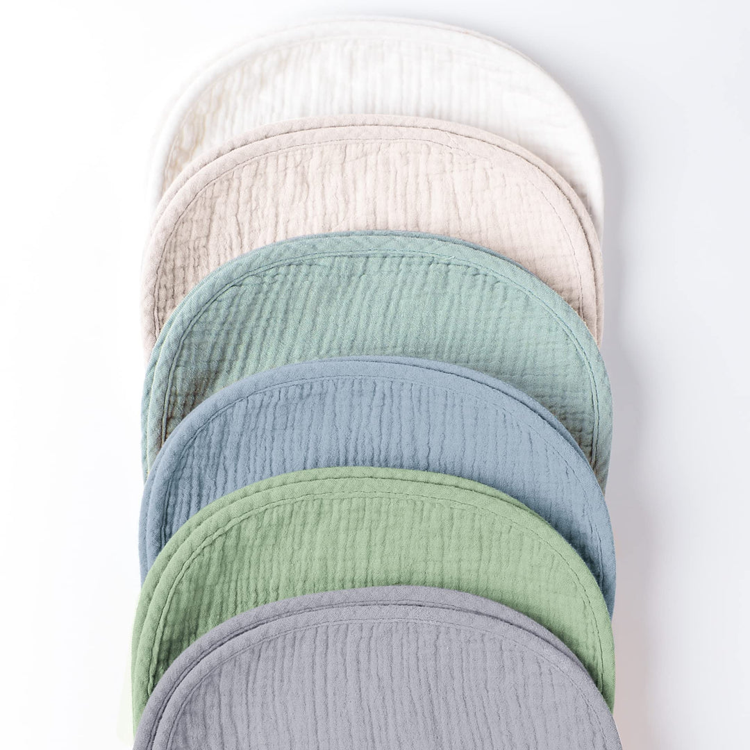 Konssy 6 Pack Large Muslin Baby Burp Cloths and Burp Rags Set for Newborn 100% Cotton, Super Soft & Absorbent, Shrink Resistant, Easy to Wash & Dry, Suitable for Unisex Boys & Girls