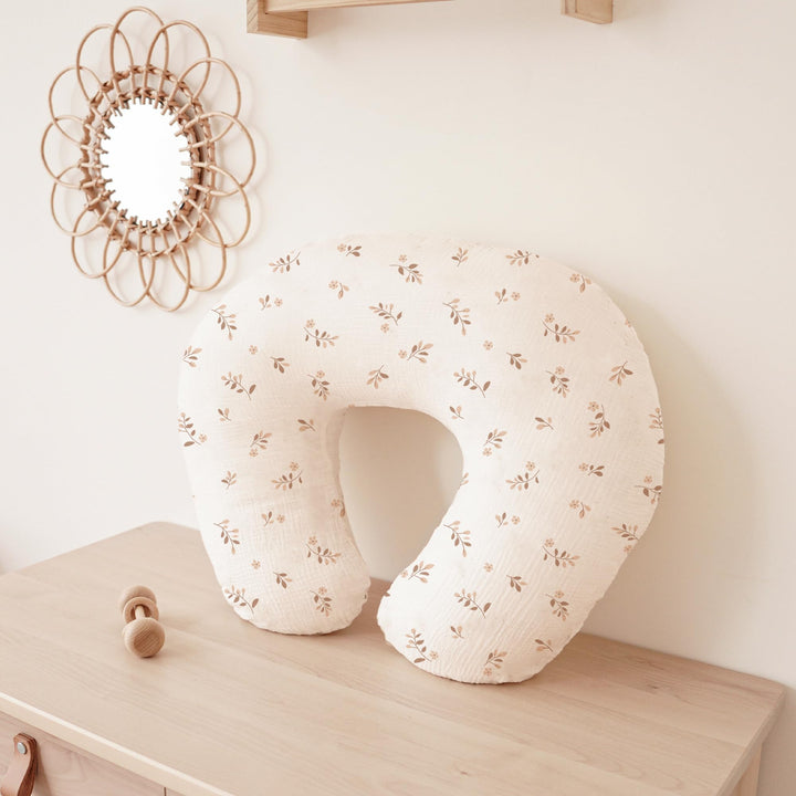 Konssy 2-Pack 100% Cotton Muslin Nursing Pillow Covers, Soft Cover for Baby Covers Only, Breastfeeding Pillows Slipcovers for Baby Boys & Girls, Hidden Zipper, Machine Washable,