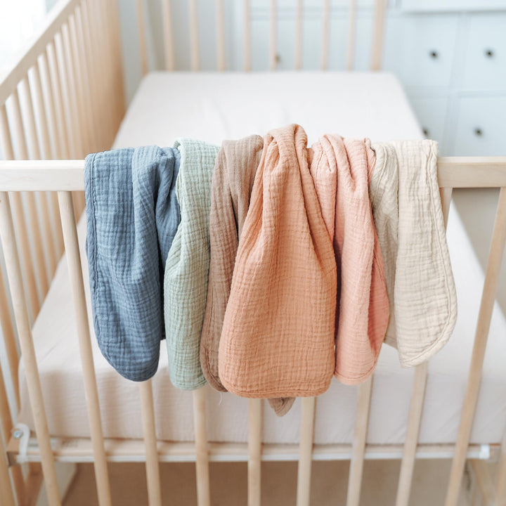 Konssy 6 Pack Large Muslin Baby Burp Cloths and Burp Rags Set for Newborn 100% Cotton, Super Soft & Absorbent, Shrink Resistant, Easy to Wash & Dry, Suitable for Unisex Boys & Girls