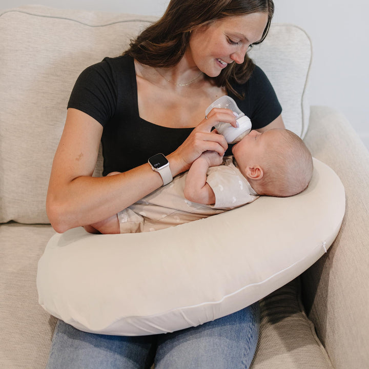 Konssy 2 Pack Nursing Pillow Covers, Soft Stretchy Cover for Breastfeeding Covers Only, Milk Silk Fabric, Breathable & Machine Washable, Slipcovers for Newborn Baby Boy Girl,