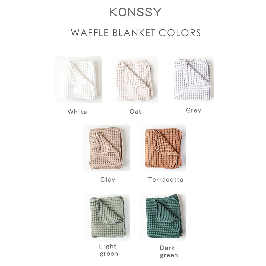 Konssy Waffle Baby Blanket for Boys & Girls, Soft Newborn Swaddle Blanket Waffle Knit, Cozy Crib Blanket Neutral for Nursery, Stroller & Toddler Bed, Machine Washable, 41" x 37"