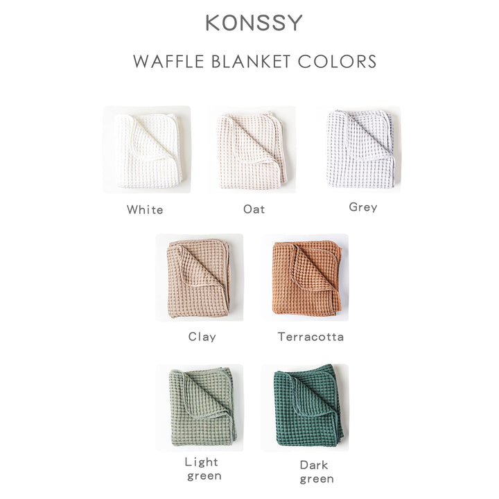 Konssy Waffle Baby Blanket for Boys & Girls, Soft Newborn Swaddle Blanket Waffle Knit, Cozy Crib Blanket Neutral for Nursery, Stroller & Toddler Bed, Machine Washable, 41" x 37"