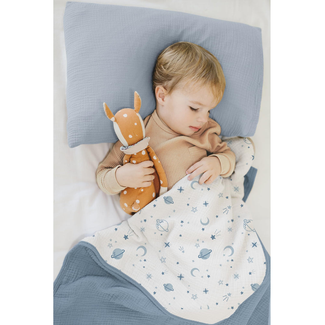 Konssy 100% Cotton Muslin Baby Blanket for Girls Boys, 40"x36" Soft & Lightweight, 4-Layer Muslin, for Receiving, Swaddling, Crib, Stroller & Nursery, Newborn to Toddler