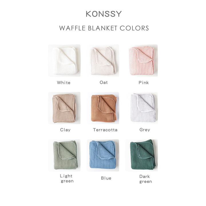 Konssy Waffle Baby Blanket for Boys & Girls, Soft Newborn Swaddle Blanket Waffle Knit, Cozy Crib Blanket Neutral for Nursery, Stroller & Toddler Bed, Machine Washable, 47" x 33"