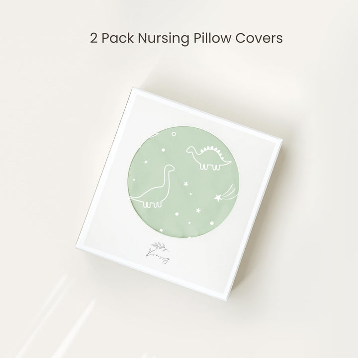 Konssy 2 Pack Nursing Pillow Covers, Soft Stretchy Cover for Breastfeeding Covers Only, Milk Silk Fabric, Breathable & Machine Washable, Slipcovers for Newborn Baby Boy Girl,
