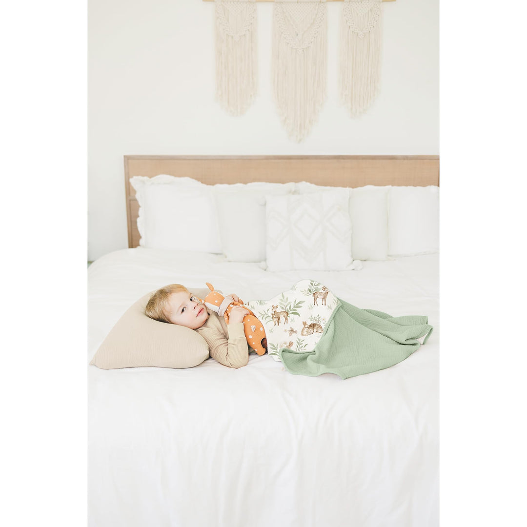 Konssy 100% Cotton Muslin Baby Blanket for Girls Boys, 40"x36" Soft & Lightweight, 4-Layer Muslin, for Receiving, Swaddling, Crib, Stroller & Nursery, Newborn to Toddler