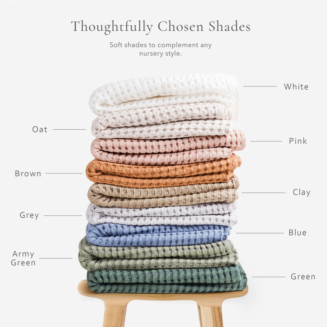 Konssy Waffle Baby Blanket for Boys & Girls, Soft Newborn Swaddle Blanket Waffle Knit, Cozy Crib Blanket Neutral for Nursery, Stroller & Toddler Bed, Machine Washable, 41" x 37"