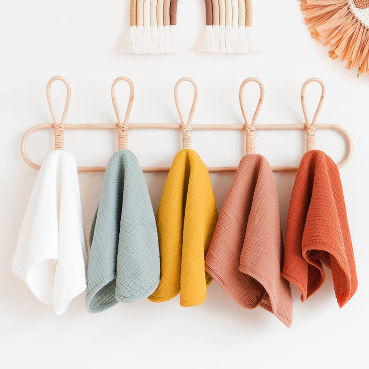 Konssy 6 Pack Large Muslin Baby Burp Cloths and Burp Rags Set for Newborn 100% Cotton, Super Soft & Absorbent, Shrink Resistant, Easy to Wash & Dry, Suitable for Unisex Boys & Girls