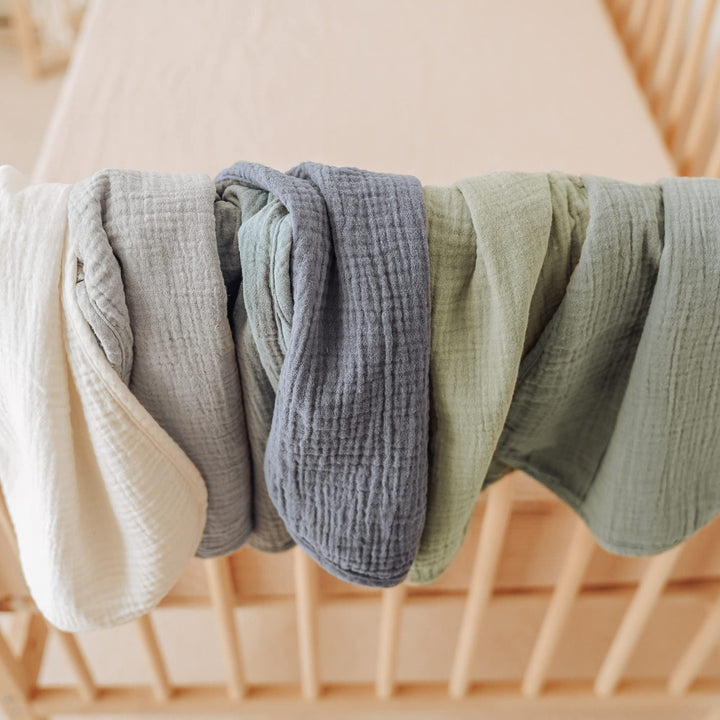 Konssy 6 Pack Large Muslin Baby Burp Cloths and Burp Rags Set for Newborn 100% Cotton, Super Soft & Absorbent, Shrink Resistant, Easy to Wash & Dry, Suitable for Unisex Boys & Girls
