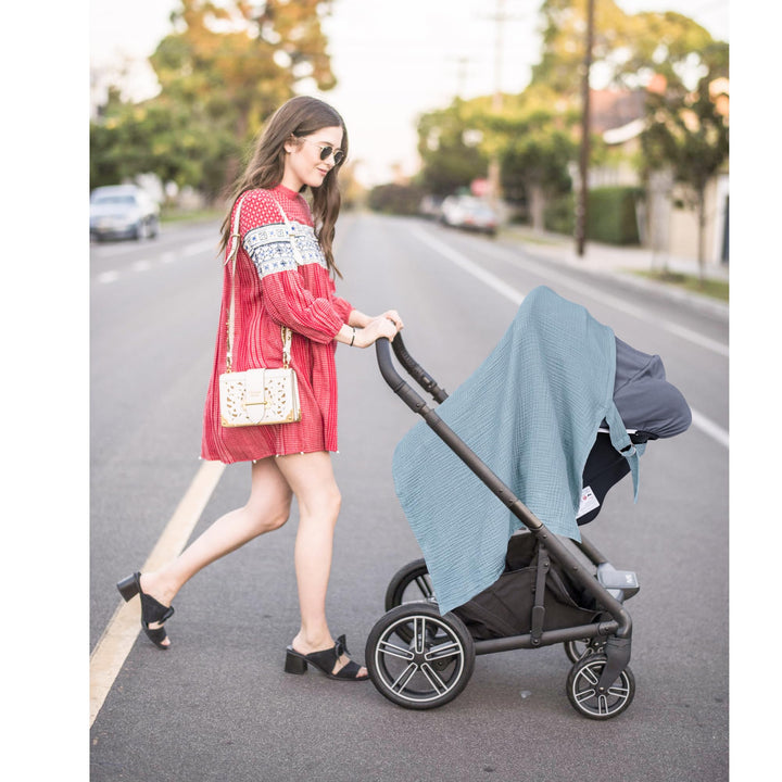 Konssy Muslin Nursing Cover Up for Breastfeeding with Rigid Hoop 100% Cotton Nursing Apron, Lightweight & Breathable, Carseat Canopy, Breast Feeding Covers for Women