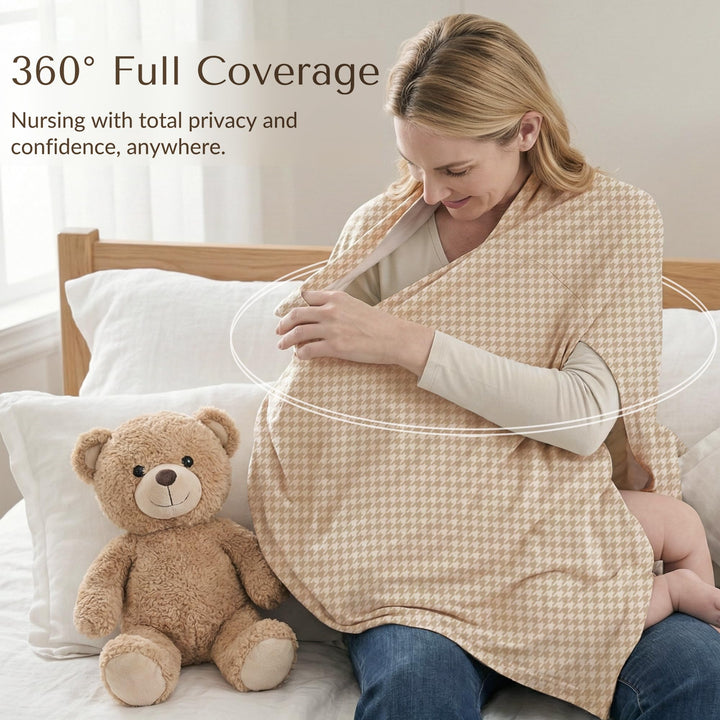 Konssy Rayon Made from Bamboo Nursing Cover for Breastfeeding Buttery Soft, Breathable & Stretchy, Wearable Nursing Poncho, Multi-Use Car Seat Canopy, 360° Full Privacy