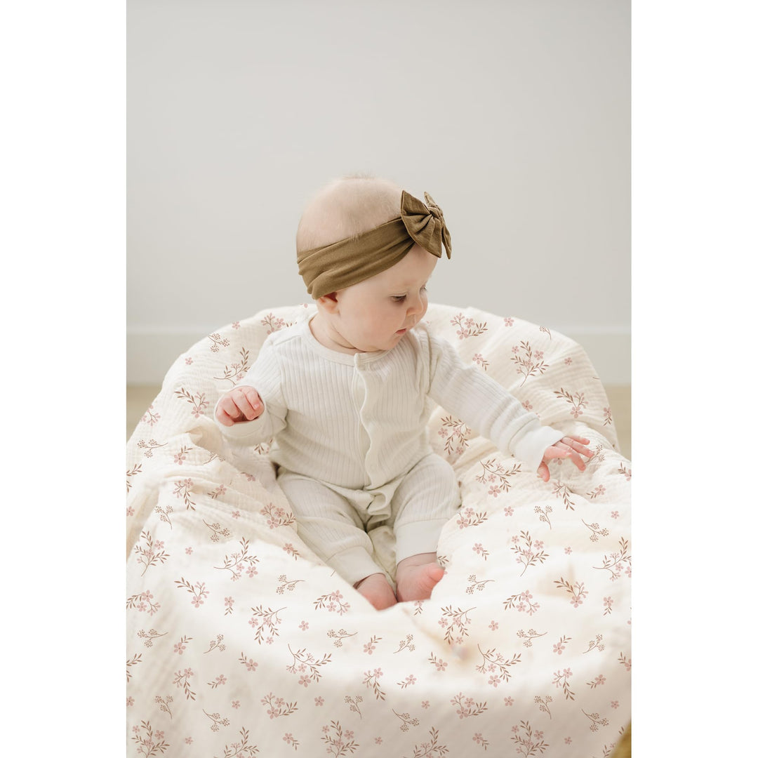 Konssy 3-Pack Muslin Baby Swaddle Blankets, 47 x 47 in Receiving Blankets Large Size, 100% Cotton, Ultra Soft & Breathable, Multi-Use Swaddles for Boys & Girls, from Newborn to Toddler