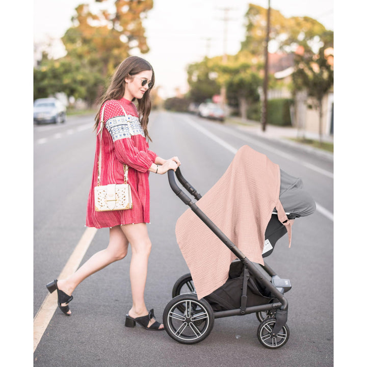 Konssy Muslin Nursing Cover Up for Breastfeeding with Rigid Hoop 100% Cotton Nursing Apron, Lightweight & Breathable, Carseat Canopy, Breast Feeding Covers for Women