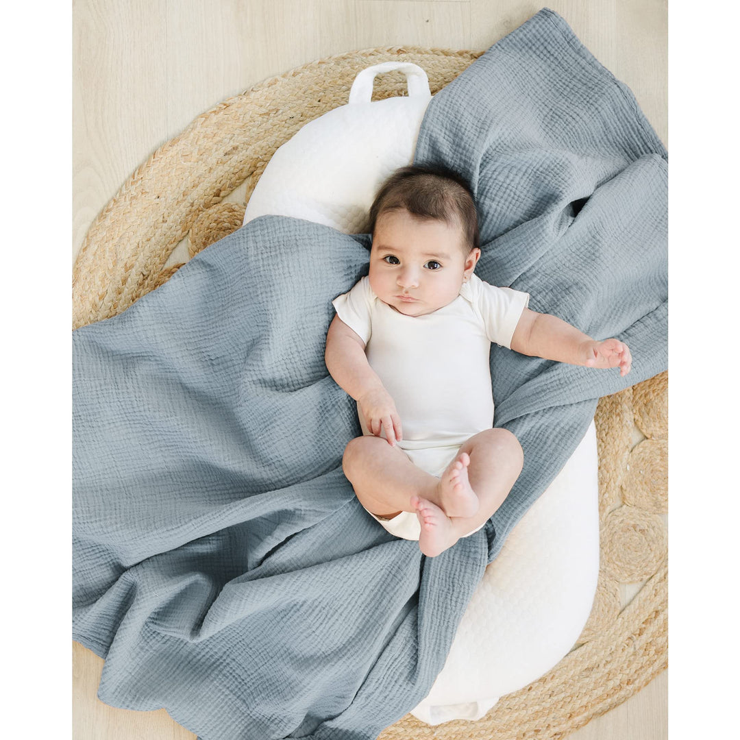Konssy 3-Pack Muslin Baby Swaddle Blankets, 47 x 47 in Receiving Blankets Large Size, 100% Cotton, Ultra Soft & Breathable, Multi-Use Swaddles for Boys & Girls, from Newborn to Toddler