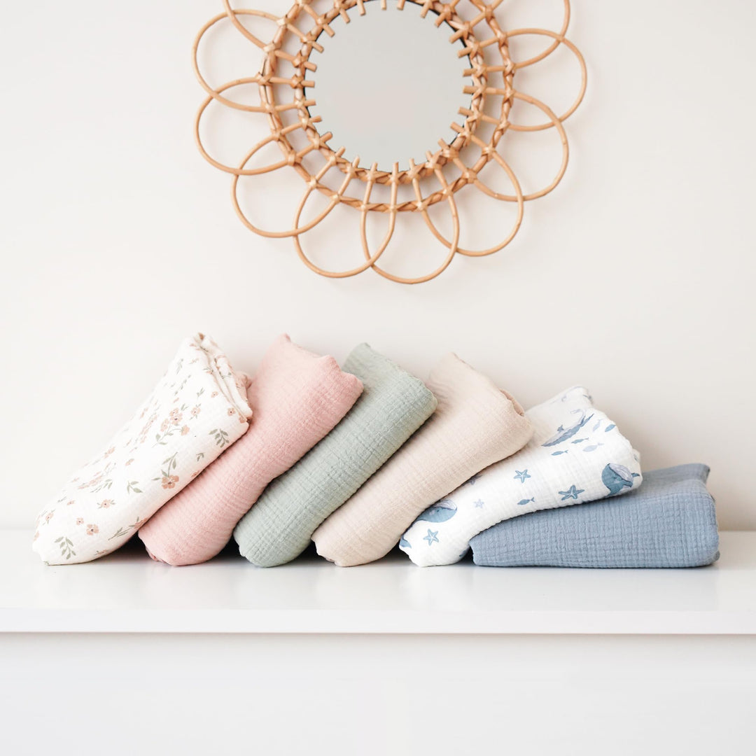 Konssy 2 Pack Muslin Baby Lounger Covers, Covers Only, 30.7" x 20" 100% Cotton, Soft & Breathable, Baby Nest Slipcover, Envelope Closure, Pre-Washed for Lasting Fit