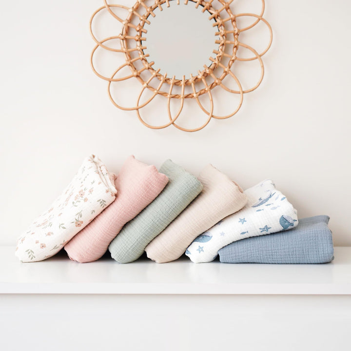 Konssy 2 Pack Muslin Baby Lounger Covers, Covers Only, 30.7" x 20" 100% Cotton, Soft & Breathable, Baby Nest Slipcover, Envelope Closure, Pre-Washed for Lasting Fit