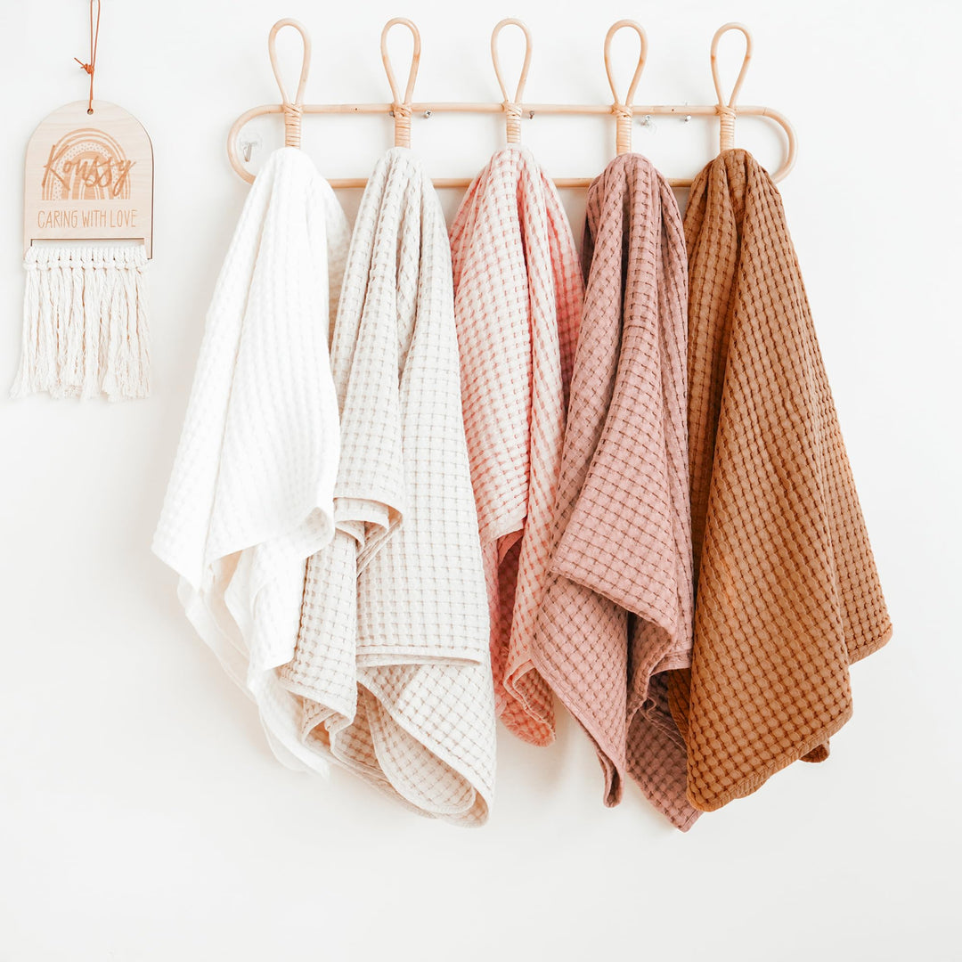 Konssy Waffle Baby Blanket for Boys & Girls, Soft Newborn Swaddle Blanket Waffle Knit, Cozy Crib Blanket Neutral for Nursery, Stroller & Toddler Bed, Machine Washable, 41" x 37"