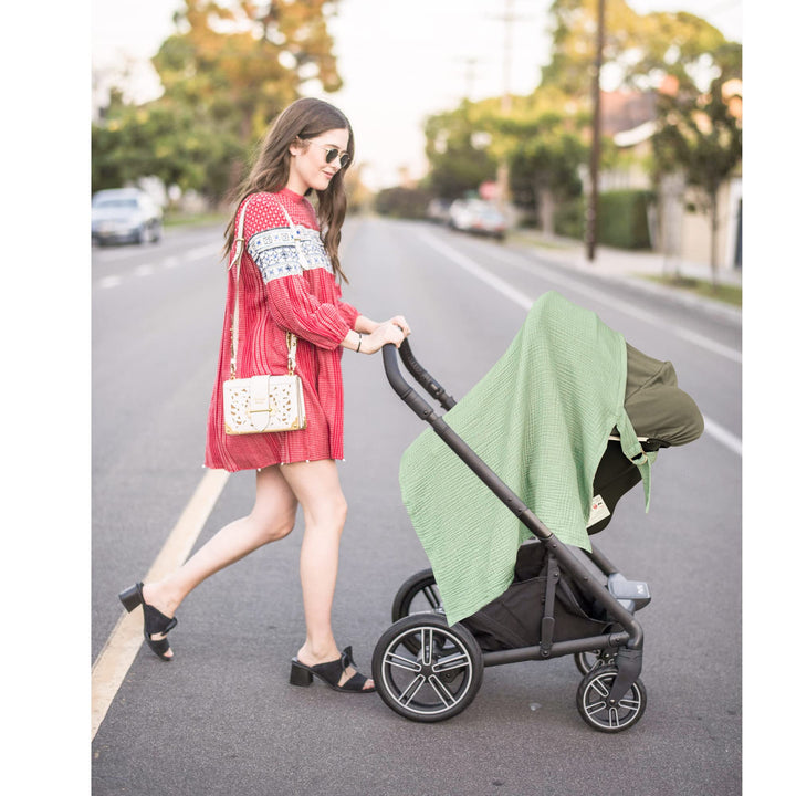 Konssy Muslin Nursing Cover Up for Breastfeeding with Rigid Hoop 100% Cotton Nursing Apron, Lightweight & Breathable, Carseat Canopy, Breast Feeding Covers for Women