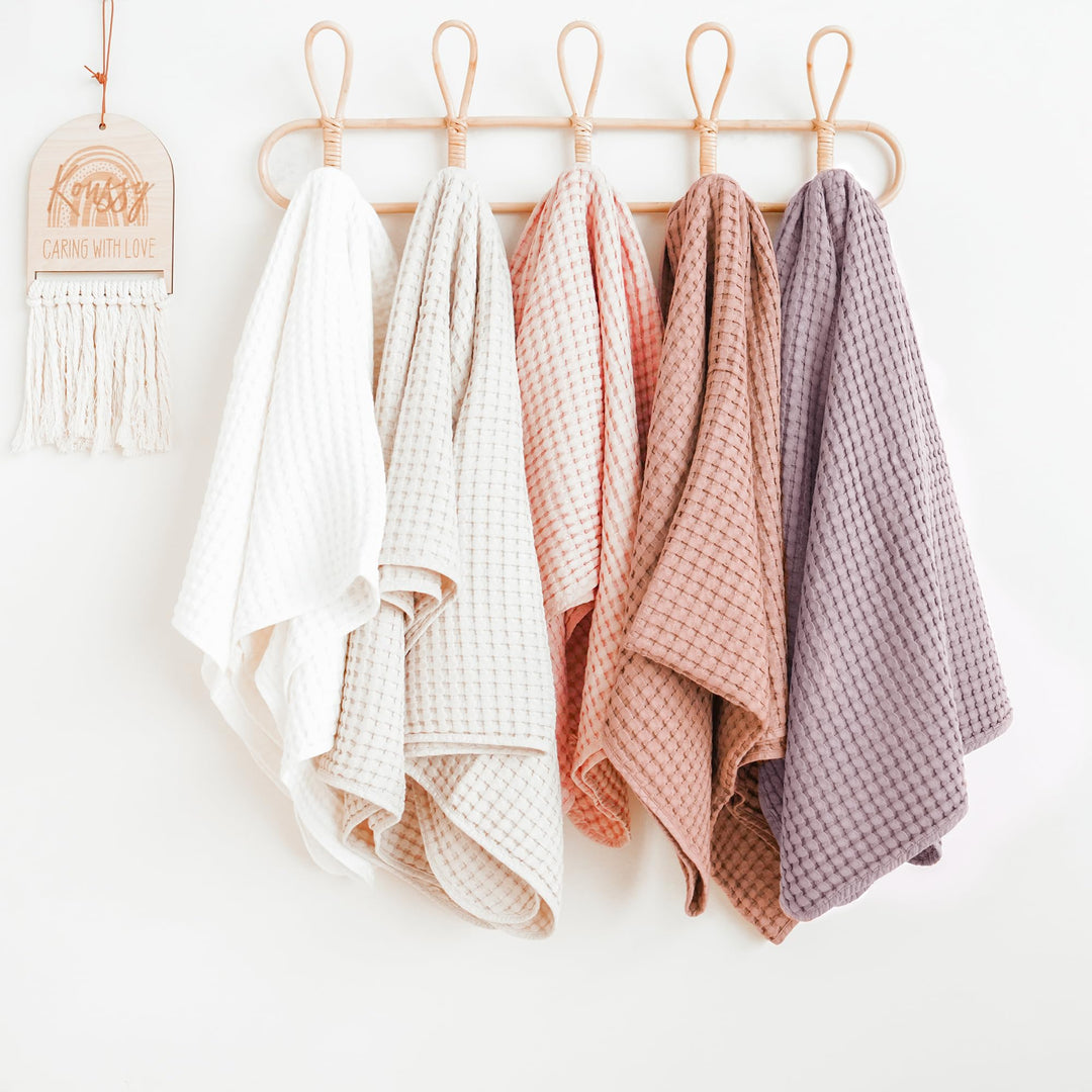 Konssy Waffle Baby Blanket for Boys & Girls, Soft Newborn Swaddle Blanket Waffle Knit, Cozy Crib Blanket Neutral for Nursery, Stroller & Toddler Bed, Machine Washable, 41" x 37"