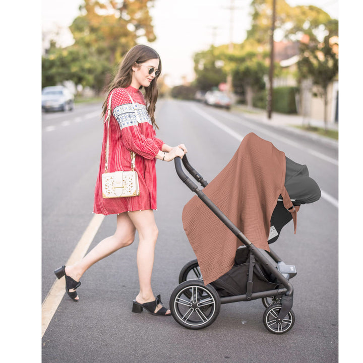 Konssy Muslin Nursing Cover Up for Breastfeeding with Rigid Hoop 100% Cotton Nursing Apron, Lightweight & Breathable, Carseat Canopy, Breast Feeding Covers for Women