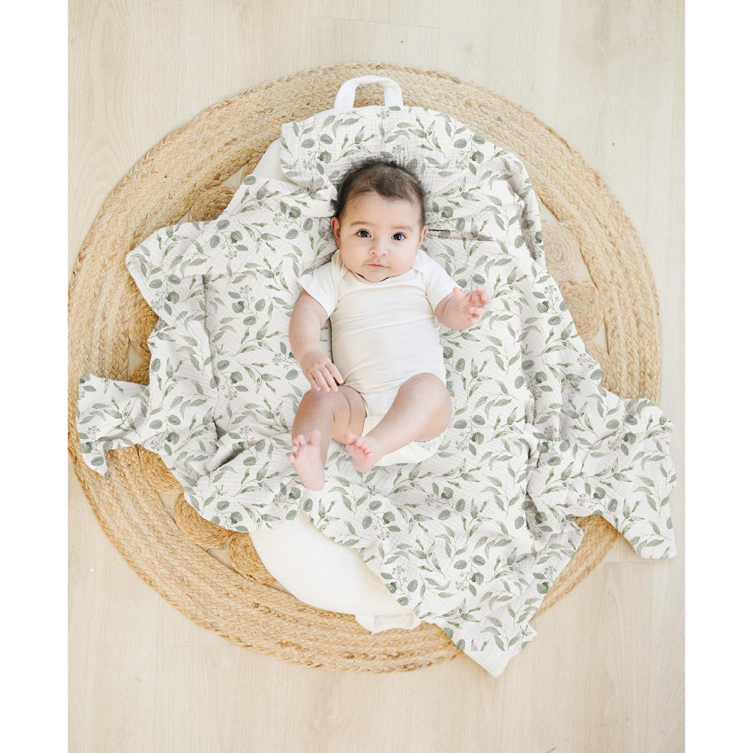 Konssy 3-Pack Muslin Baby Swaddle Blankets, 47 x 47 in Receiving Blankets Large Size, 100% Cotton, Ultra Soft & Breathable, Multi-Use Swaddles for Boys & Girls, from Newborn to Toddler