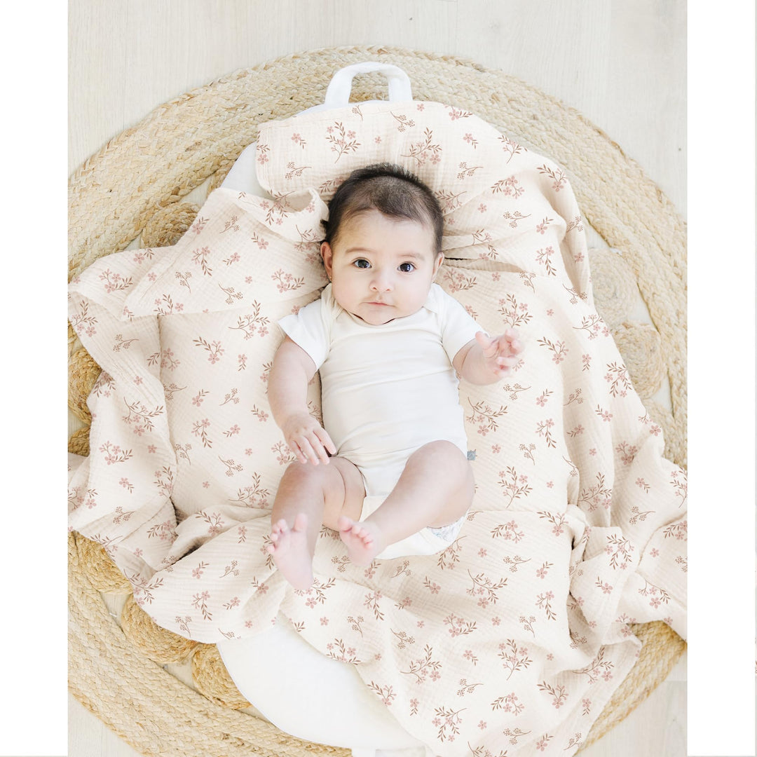 Konssy 3-Pack Muslin Baby Swaddle Blankets, 47 x 47 in Receiving Blankets Large Size, 100% Cotton, Ultra Soft & Breathable, Multi-Use Swaddles for Boys & Girls, from Newborn to Toddler