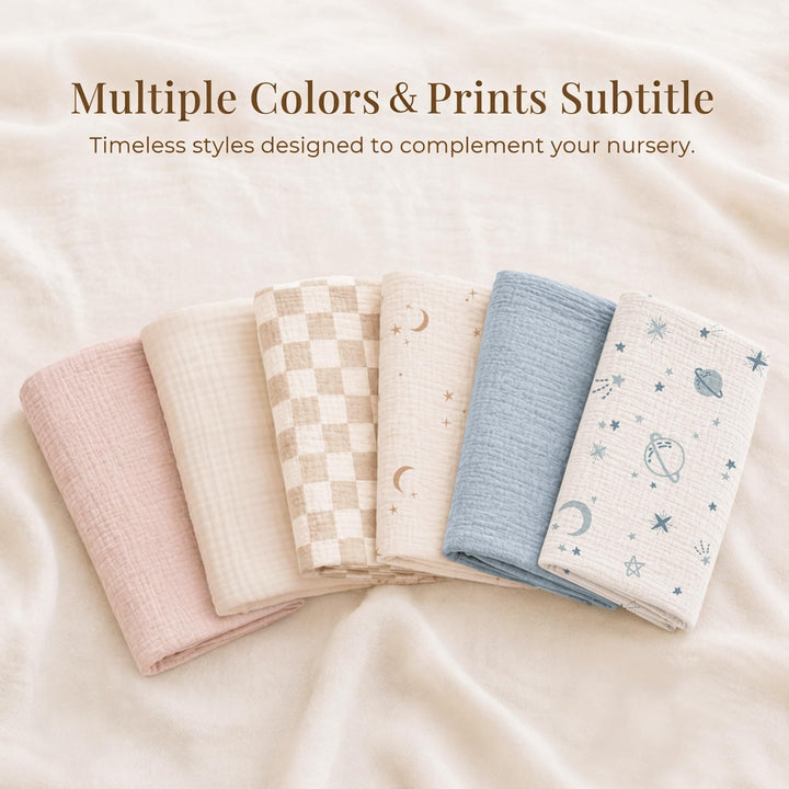 Konssy 2-Pack Muslin Nursing Pillow Covers, Floral Soft Slipcover for Baby Covers Only, 100% Cotton, Hidden Zipper, Washable, Breastfeeding Pillows Covers for Newborn Boys & Girls
